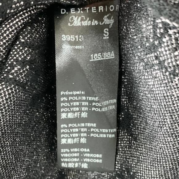 D. Exterior Womens Jacquard Bodycon Dress Poly Viscose Black Blue Size Small - Picture 4 of 11